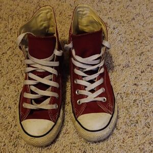 Converse Red and White Classic High-Top Sneakers